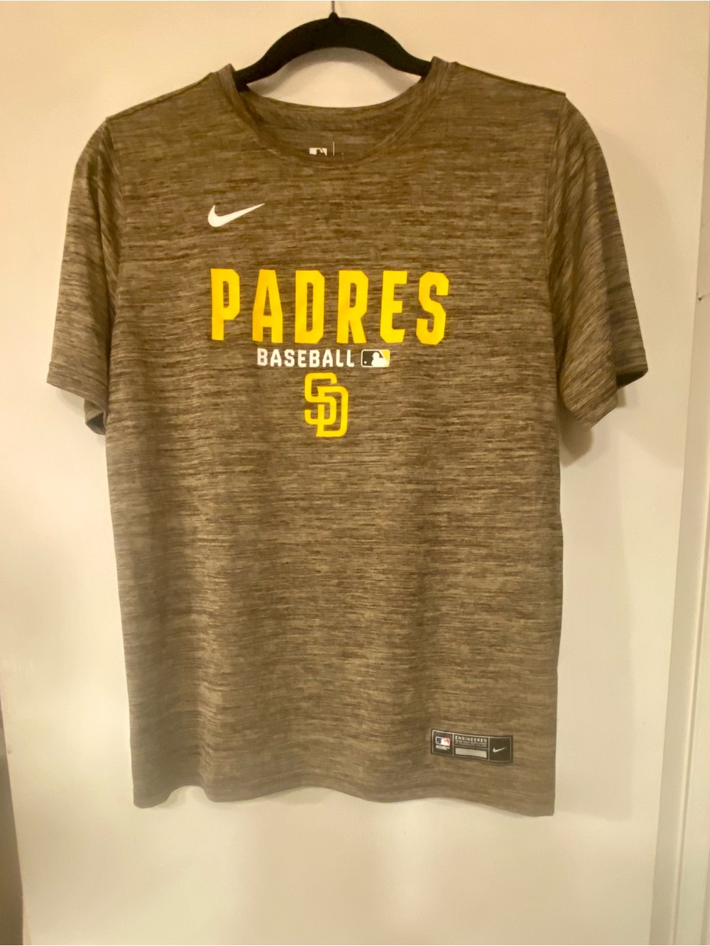 San Diego Padres Shirt Youth L Brown Nike Dri Fit Performance MLB Baseball Tee